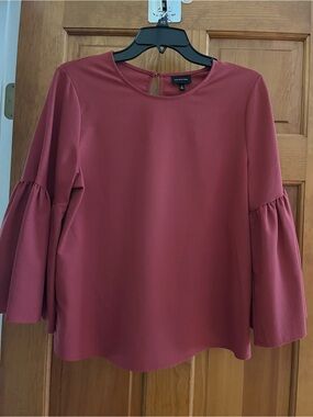 Who What Wear Rust Bell-Sleeve Blouse